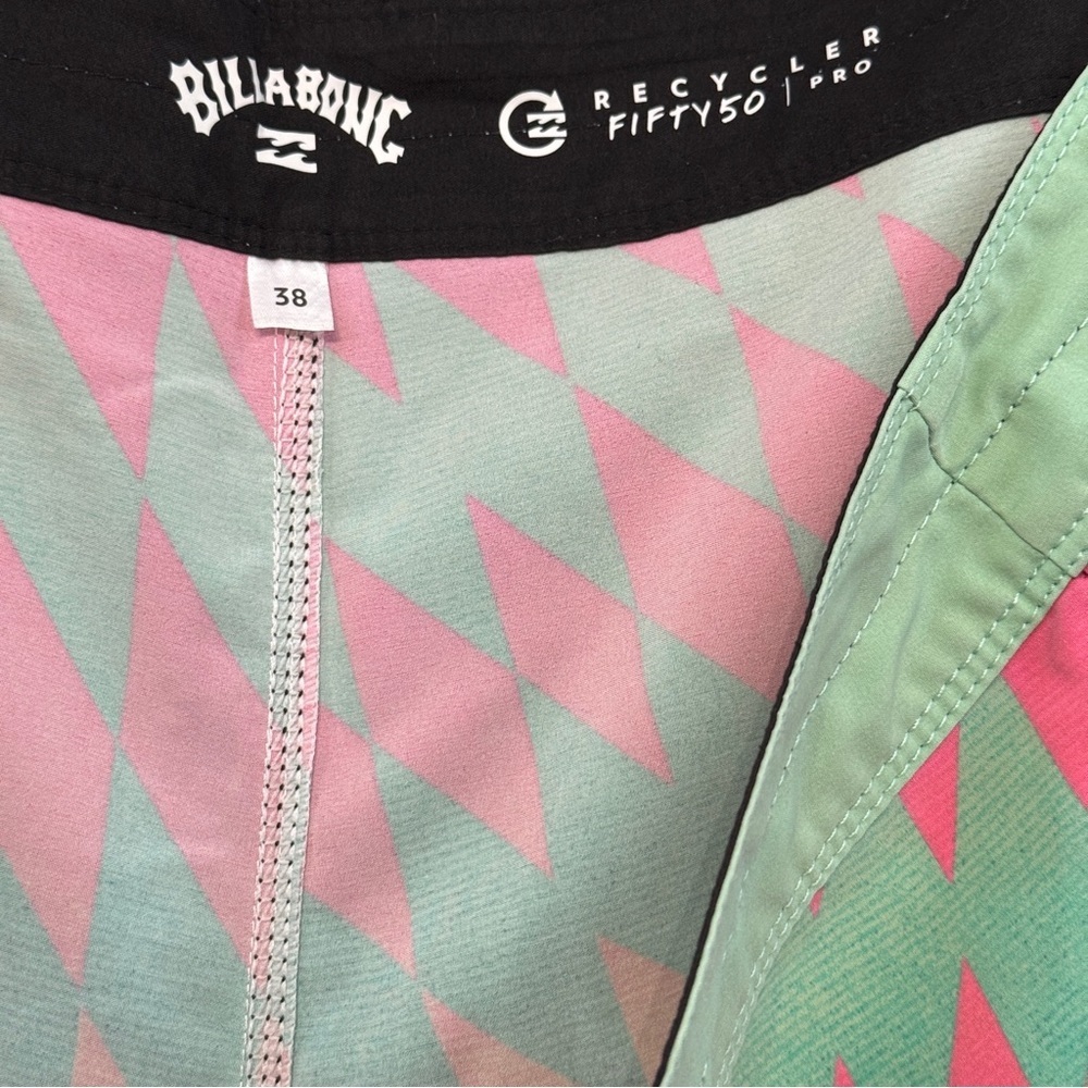Billabong Recycler Fifty50 Pro Boardshorts 38 Multicolor Geometric Surf Swim - Picture 4 of 5